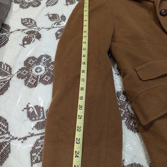 Men's Double-Breasted Brown Coat Curlee Wool, Car Coat, Vintage - Picture 3 of 14